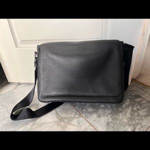 Coach Black Pebbled Leather Messenger Bag - Mint condition